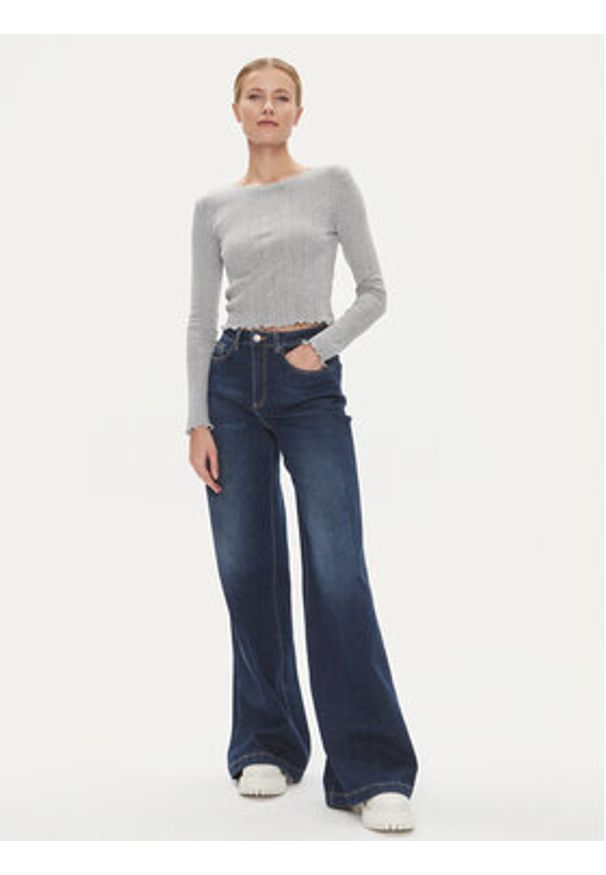 Noisy may - Noisy May Bluzka Judy 27030919 Szary Slim Fit. Kolor: szary. Materiał: bawełna
