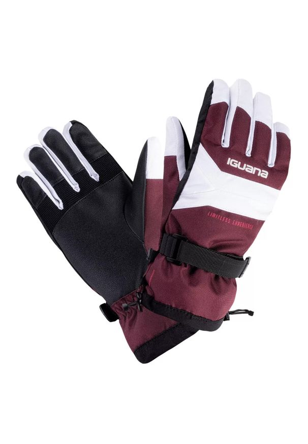 Damskie rękawice narciarskie Iguana Alessia. Kolor: czerwony, wielokolorowy, biały. Sport: narciarstwo