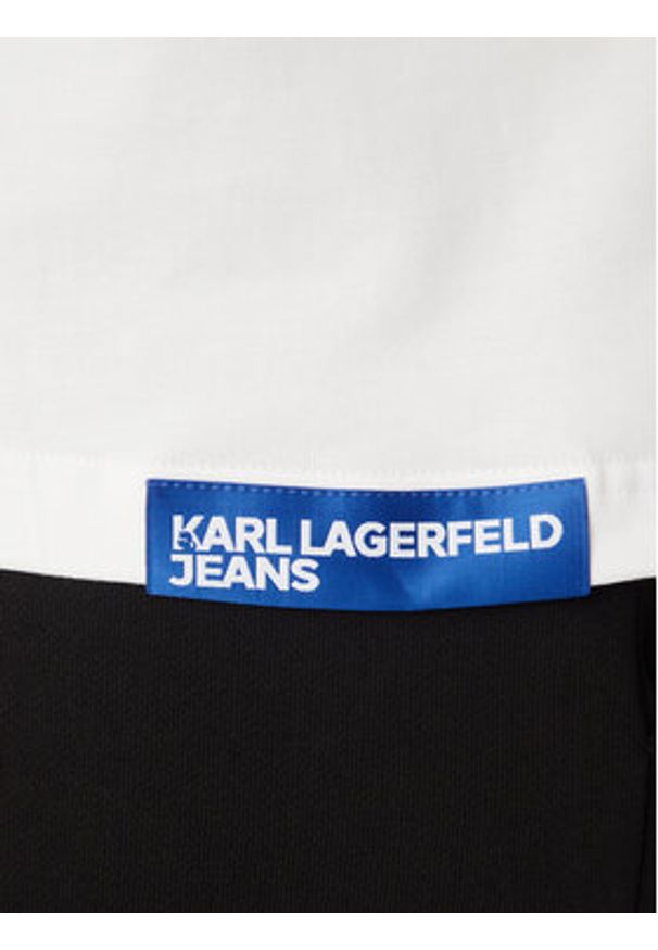 Karl Lagerfeld - KARL LAGERFELD Tank top A2M17053 Biały Relaxed Fit. Typ kołnierza: dekolt w karo. Kolor: biały. Materiał: bawełna