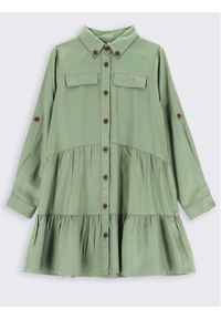 COCCODRILLO - Coccodrillo Sukienka koszulowa ZC2128102MAK Zielony Regular Fit. Kolor: zielony. Materiał: wiskoza. Typ sukienki: koszulowe #1