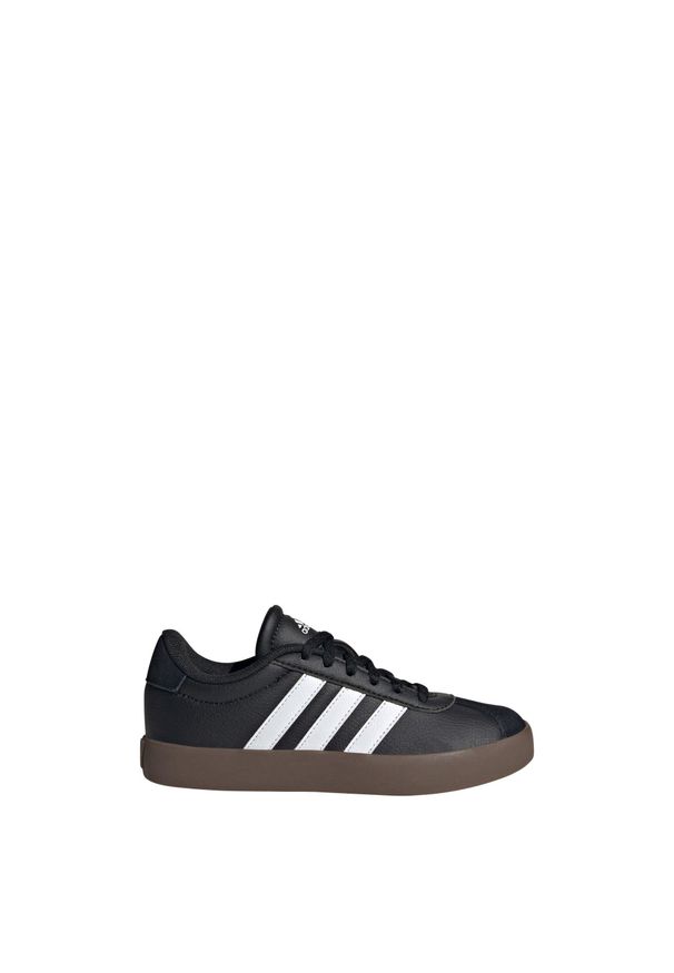 Adidas - Buty VL Court 3.0 Kids. Kolor: biały, wielokolorowy, czarny, brązowy. Materiał: zamsz, materiał
