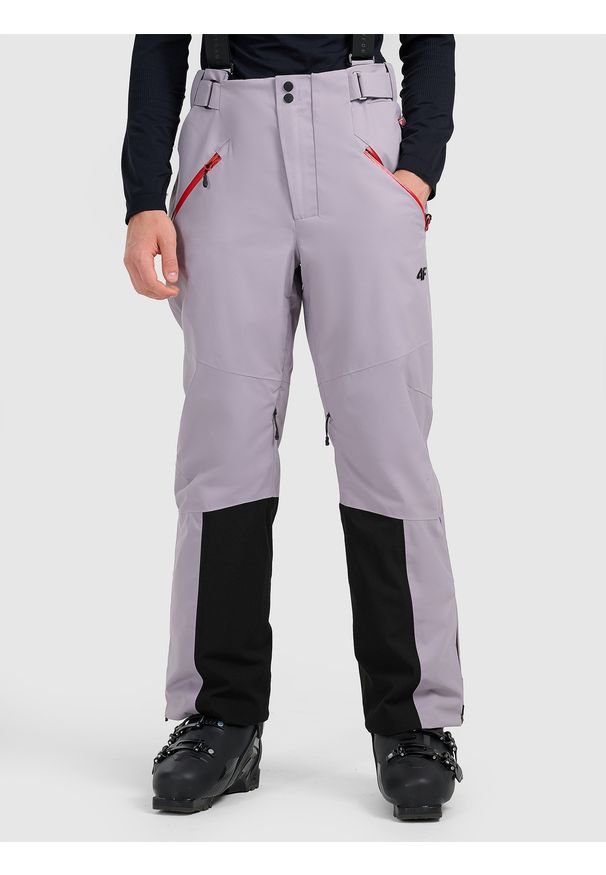 4f - 4F Spodnie narciarskie z szelkami membrana Dermizax 20000 męskie - szare L. Kolor: szary. Materiał: materiał. Technologia: Dermizax. Sezon: zima. Sport: narciarstwo