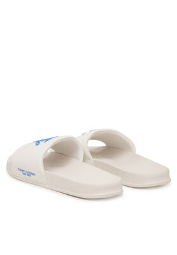 TOMMY HILFIGER - Tommy Hilfiger Klapki Logo Embroidery Canvas Pool Slides FM0FM05858 Biały. Kolor: biały. Materiał: materiał