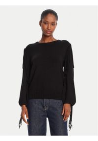 Marella Sweter Falco 2525366281000 Czarny Regular Fit. Kolor: czarny. Materiał: wiskoza