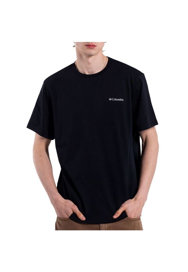 columbia - Koszulka męska Columbia CSC Basic 2154991010 - czarna. Kolor: czarny. Materiał: bawełna. Długość rękawa: krótki rękaw. Długość: krótkie