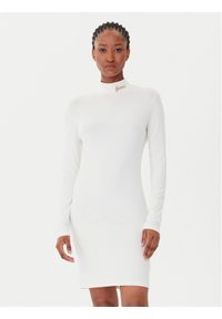 Guess Sukienka codzienna V5BK04 KCBF1 Écru Slim Fit. Okazja: na co dzień. Materiał: bawełna. Typ sukienki: proste. Styl: casual #1