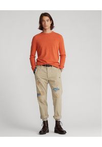 Ralph Lauren - RALPH LAUREN - Pomarańczowy sweter z wełny merino. Okazja: na co dzień. Typ kołnierza: polo. Kolor: pomarańczowy. Materiał: wełna. Długość rękawa: długi rękaw. Długość: długie. Wzór: haft. Styl: klasyczny, casual #4
