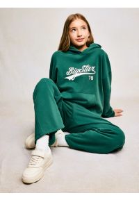Big-Star - Bluza dziewczęca z kapturem z nadrukiem zielona Rubilia 304. Okazja: na uczelnię, na spacer. Typ kołnierza: kaptur. Kolor: zielony. Materiał: dzianina. Wzór: nadruk. Styl: młodzieżowy #3