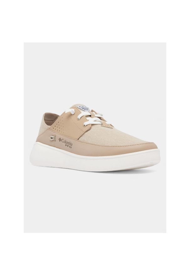 columbia - Buty letnie męskie Columbia Boatside Relaxed PFG. Kolor: beżowy. Materiał: tkanina, skóra, tworzywo sztuczne. Sezon: lato. Sport: turystyka piesza