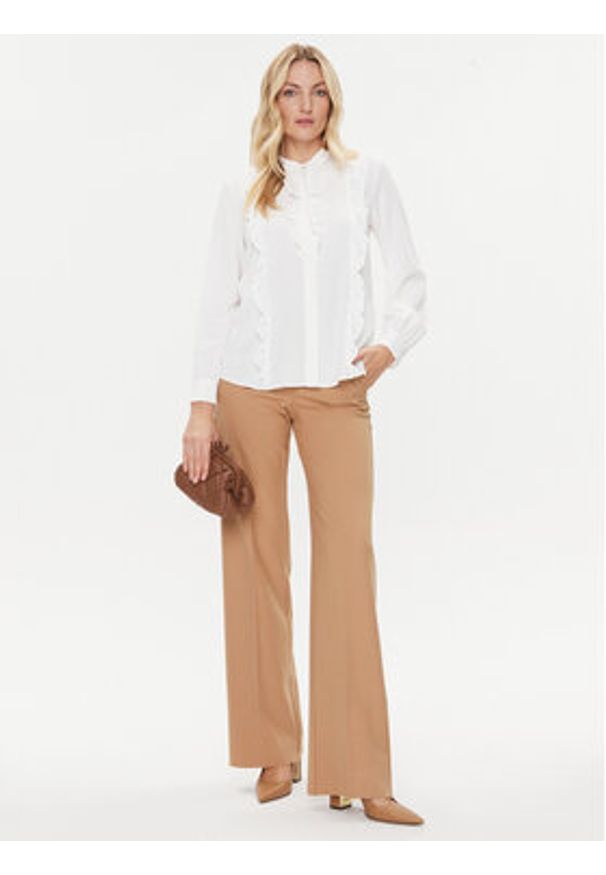 Marella Bluzka Aguzze 2331160536200 Écru Regular Fit. Kolor: kremowy. Materiał: jedwab, wiskoza
