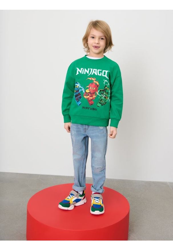 Sinsay - Bluza Ninjago - zielony. Kolor: zielony. Długość: długie. Wzór: nadruk