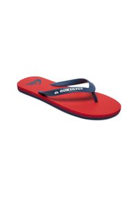 Quiksilver - Klapki dla Mężczyzn MOLOKAI. Okazja: na plażę. Kolor: czerwony. Materiał: guma, syntetyk. Styl: sportowy