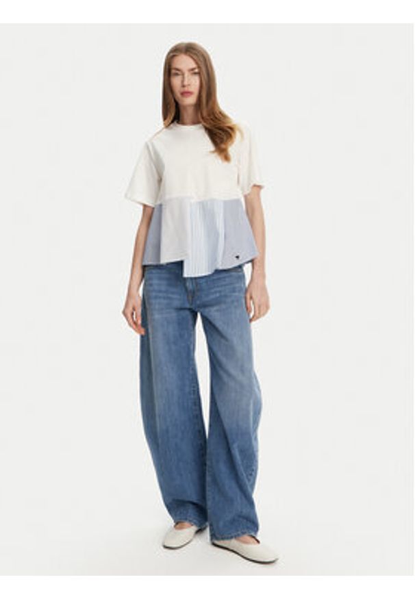 Weekend Max Mara T-Shirt Bird 2515941102 Biały Relaxed Fit. Kolor: biały. Materiał: bawełna