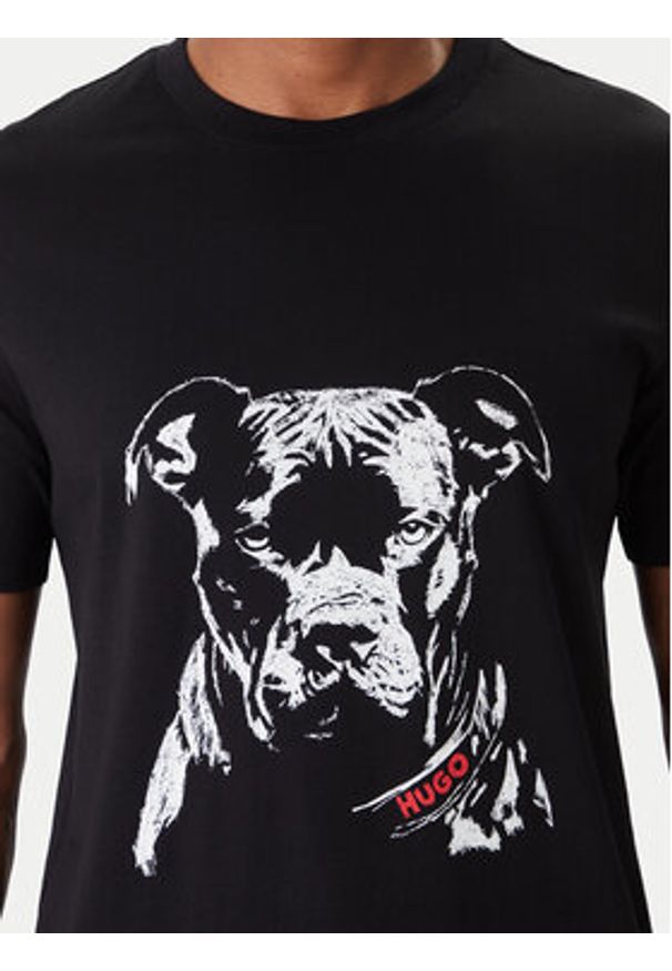 Hugo - HUGO T-Shirt Dubrox 50553779 Czarny Regular Fit. Kolor: czarny. Materiał: bawełna
