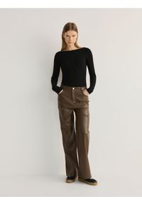 Reserved - Body z długim rękawem - czarny. Kolor: czarny. Materiał: włókno, wiskoza. Długość rękawa: długi rękaw. Długość: długie #1