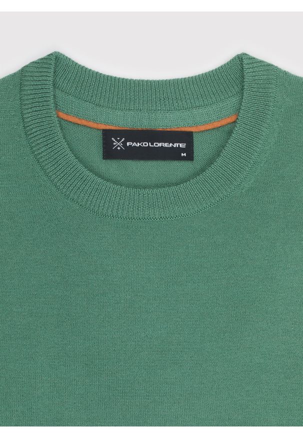 Pako Lorente - PAKO LORENTE – Zielony męski sweter. Kolor: zielony, czerwony. Materiał: akryl, poliamid, wełna. Wzór: gładki. Sezon: jesień