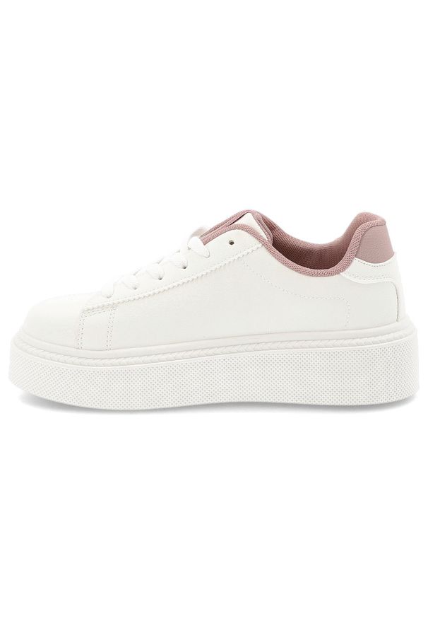 Big-Star - Białe Trampki Big Star Sportowe Obuwie Damskie Na Platformie. Okazja: na co dzień. Zapięcie: pasek. Kolor: biały. Materiał: tkanina, guma, materiał, syntetyk. Szerokość cholewki: normalna. Obcas: na platformie. Styl: sportowy