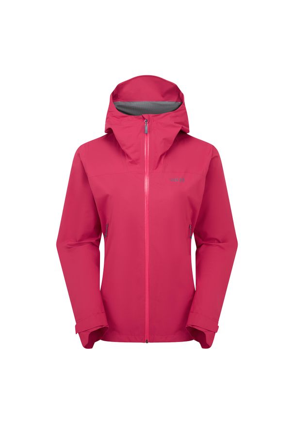 Kurtka przeciwdeszczowa damska Rab Women's Downpour Light Jacket z kapturem. Typ kołnierza: kaptur. Kolor: różowy