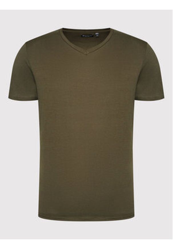 Brave Soul T-Shirt MTS-149SAINTE Zielony Regular Fit. Kolor: zielony. Materiał: bawełna