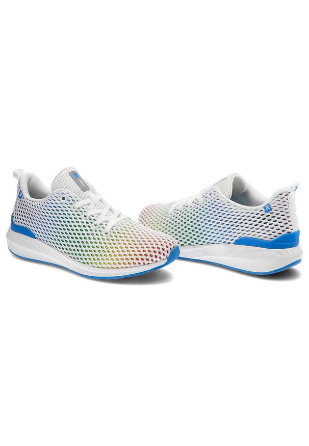 Kolorowe Sneakersy Rieker Wygodne Buty Damskie. Kolor: biały. Wzór: kolorowy