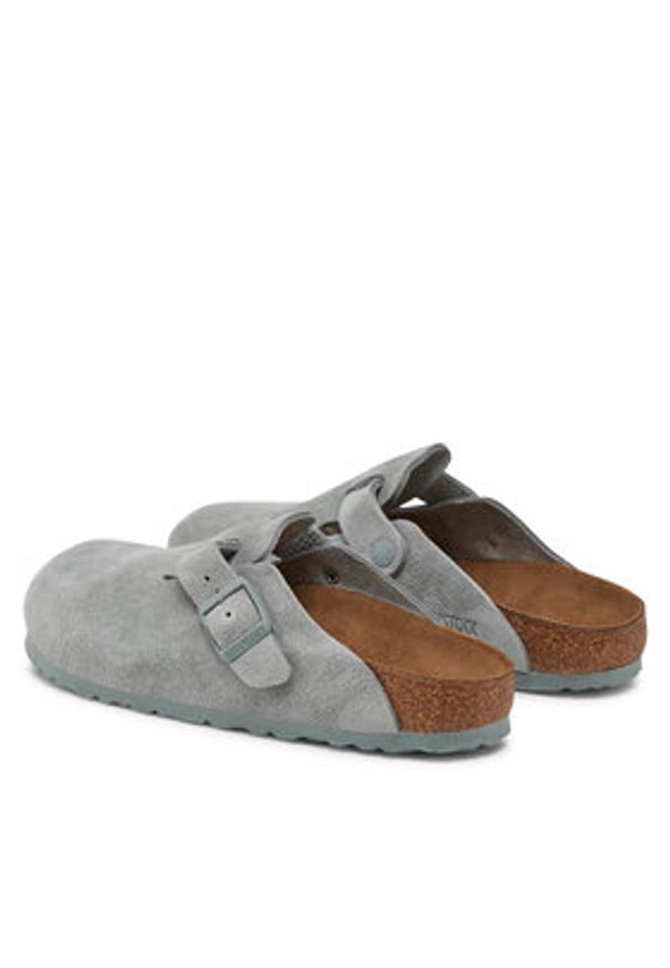 Birkenstock Klapki Boston zamsz 1029214 Szary. Kolor: szary. Materiał: zamsz, skóra