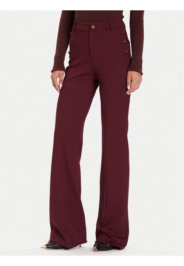 Guess Spodnie materiałowe W5BB16 KCMU2 Czerwony Flare Fit. Kolor: czerwony. Materiał: syntetyk