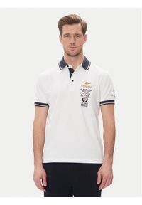 Aeronautica Militare Polo 251PO1853P191 Biały Regular Fit. Typ kołnierza: polo. Kolor: biały. Materiał: bawełna