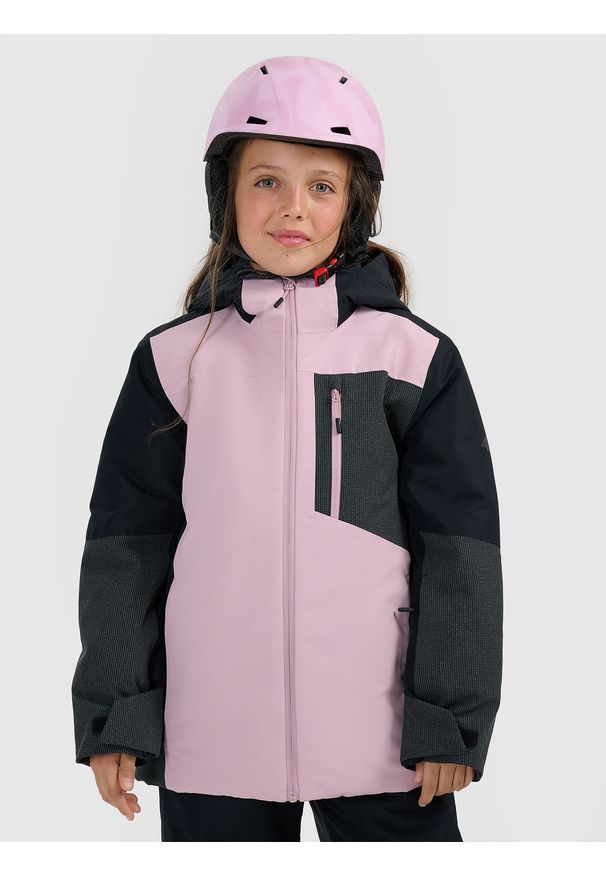 4f - 4F Kurtka snowboardowa membrana 10000 dziewczęca - różowa 128 (7-8 lat). Kolor: różowy. Materiał: poliester, materiał. Sezon: lato. Styl: sportowy