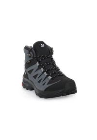 salomon - Buty trekkingowe damskie Salomon X Ward Leather Mid Gtx W. Wysokość cholewki: za kostkę. Zapięcie: sznurówki. Kolor: czarny, szary, wielokolorowy. Materiał: materiał. Szerokość cholewki: normalna. Styl: sportowy