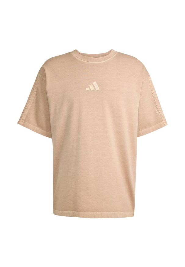 Adidas - Koszulka ALL SZN Washed. Kolor: beżowy. Materiał: bawełna