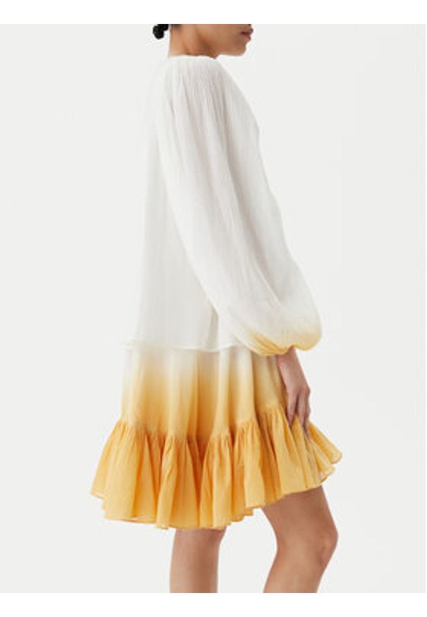 Pinko - PINKO Sukienka letnia Inventi Abito 104949 A2G4 Écru Relaxed Fit. Materiał: bawełna. Sezon: lato