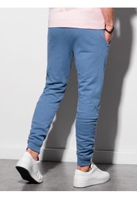 Ombre Clothing - Spodnie męskie dresowe joggery - niebieskie P987 - L. Kolor: niebieski. Materiał: dresówka #5