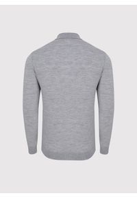 Pako Lorente - PAKO LORENTE – Męski szary sweter z kołnierzykiem polo. Typ kołnierza: polo. Kolor: szary, niebieski. Materiał: wełna, akryl, poliamid. Wzór: melanż. Sezon: jesień, zima