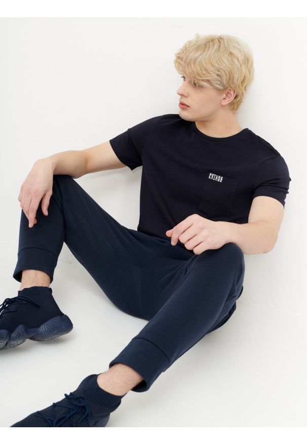 outhorn - T-shirt z nadrukiem męski. Okazja: na co dzień. Materiał: bawełna, jersey, dzianina, materiał. Wzór: nadruk. Styl: casual