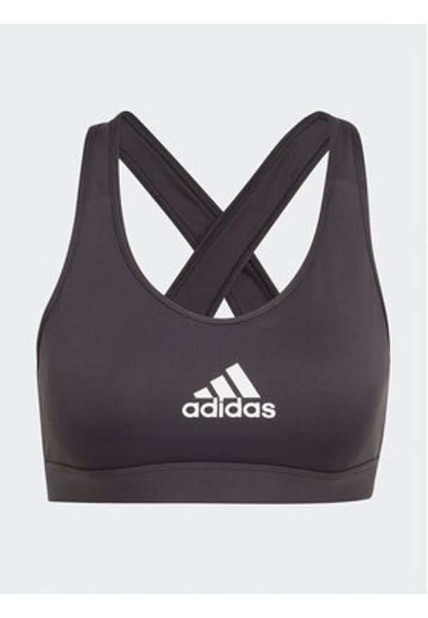 Adidas - adidas Biustonosz sportowy PowerReact Train Medium-Support HT5016 Czarny. Kolor: czarny. Materiał: syntetyk