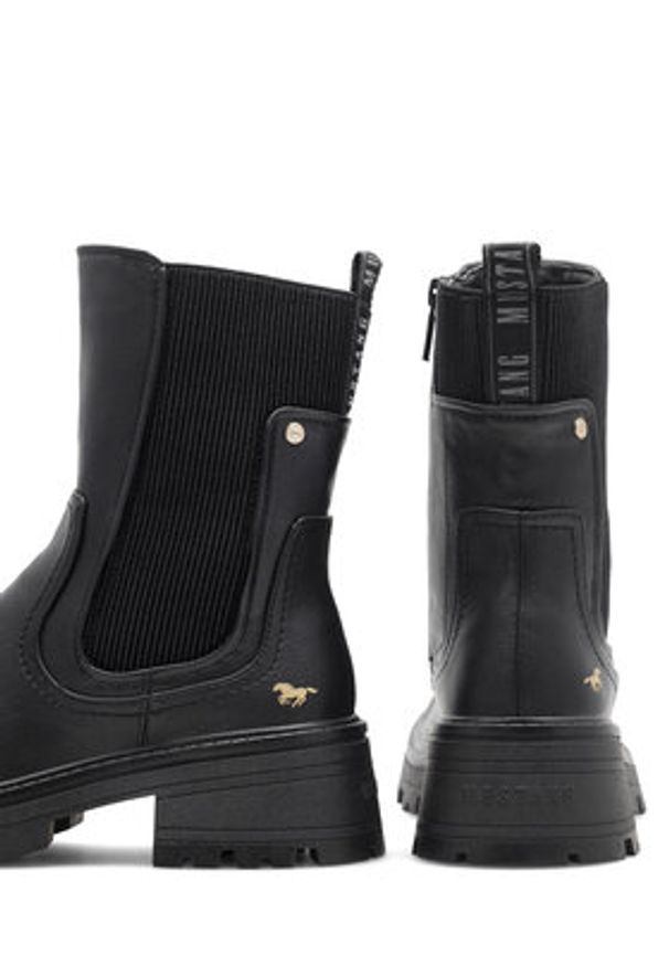 Mustang Botki 1469-501 Czarny. Kolor: czarny. Materiał: materiał