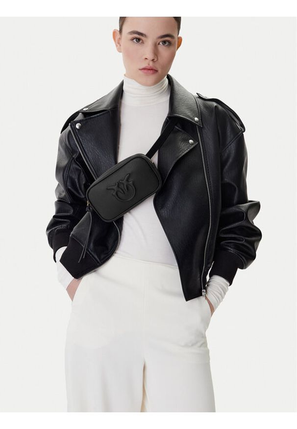 Pinko - PINKO Nerka Belt Bag Pelle Bottalata AI 25-26 PCPL 105354 A29Q Czarny. Kolor: czarny. Materiał: skóra