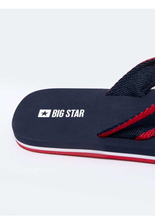 Big-Star - Japonki męskie granatowe NN174623 403. Okazja: na co dzień, na plażę. Kolor: niebieski. Materiał: materiał. Sezon: lato. Styl: casual