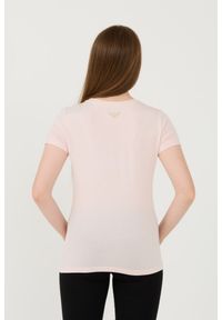 EA7 Emporio Armani - EA7 Różowy damski t-shirt z cyrkoniami, Rozmiar L. Kolor: różowy #7