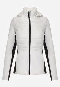 Renee - Biała Przejściowa Kurtka z Pikowaniem i Elastycznymi Rękawami Salisia. Okazja: na co dzień. Typ kołnierza: kaptur. Kolor: biały. Materiał: nylon. Styl: casual, sportowy #3