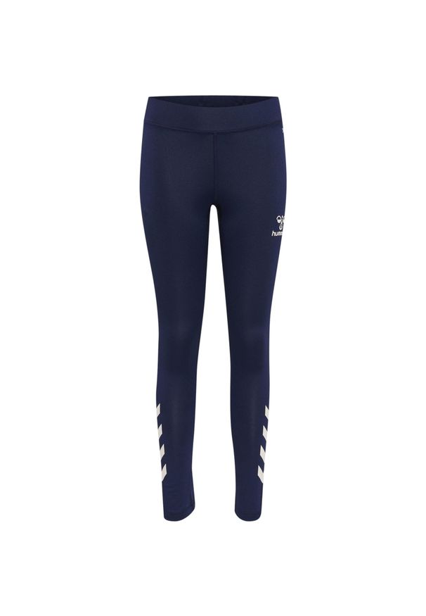 Legginsy dla dzieci Hummel Core Xk. Okazja: na uczelnię. Kolor: niebieski. Materiał: materiał. Wzór: nadruk. Styl: sportowy