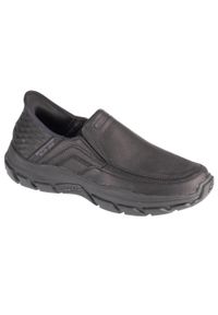 skechers - Buty sportowe Sneakersy męskie, Slip-Ins Respected - Elgin. Kolor: czarny. Model: Skechers Sport. Sport: bieganie, turystyka piesza