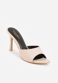 Renee - Beżowe Klapki z Wyciętą Cholewką Glyserris. Okazja: na imprezę, na co dzień. Kolor: beżowy. Materiał: skóra. Styl: casual, elegancki #8