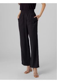 Vero Moda Spodnie materiałowe Carmen 10278926 Czarny Wide Leg. Kolor: czarny. Materiał: wiskoza