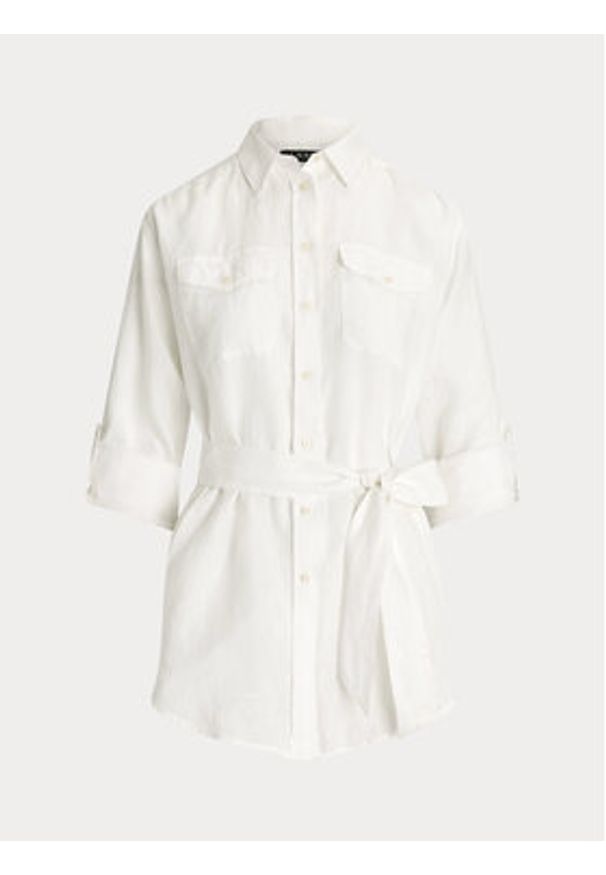 Lauren Ralph Lauren Koszula 200786629001 Biały Relaxed Fit. Kolor: biały. Materiał: len