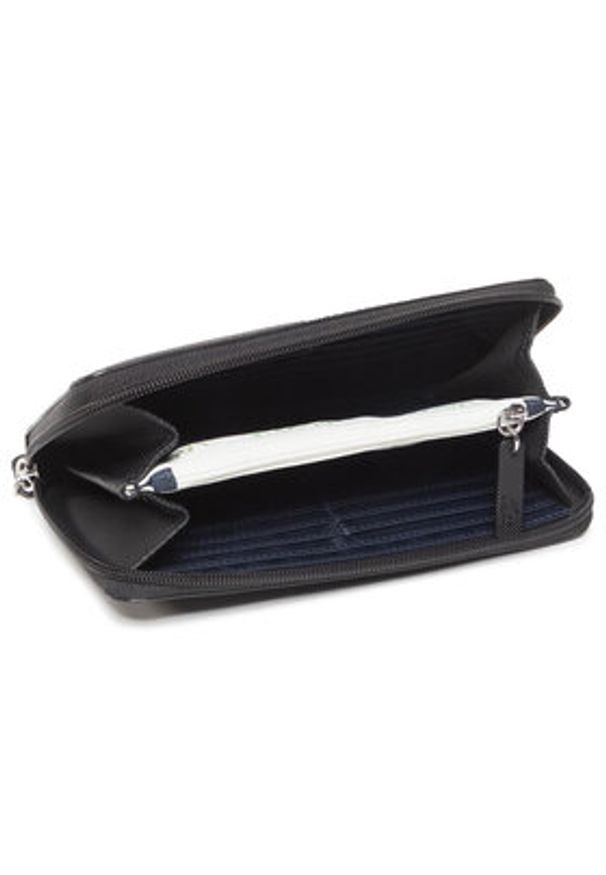 Lacoste Duży Portfel Damski L Zip Wallet NF2900PO Czarny. Kolor: czarny. Materiał: skóra