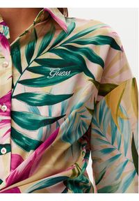 Guess Koszula W5GH0IWH9C2 Kolorowy Classic Fit. Materiał: syntetyk. Wzór: kolorowy