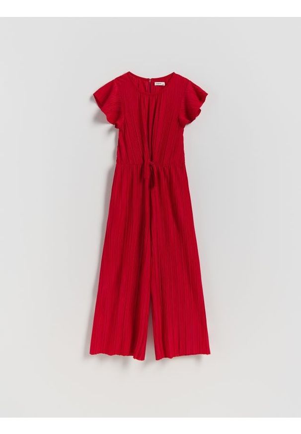 Reserved - Strukturalny kombinezon - czerwony. Kolor: czerwony. Materiał: dzianina