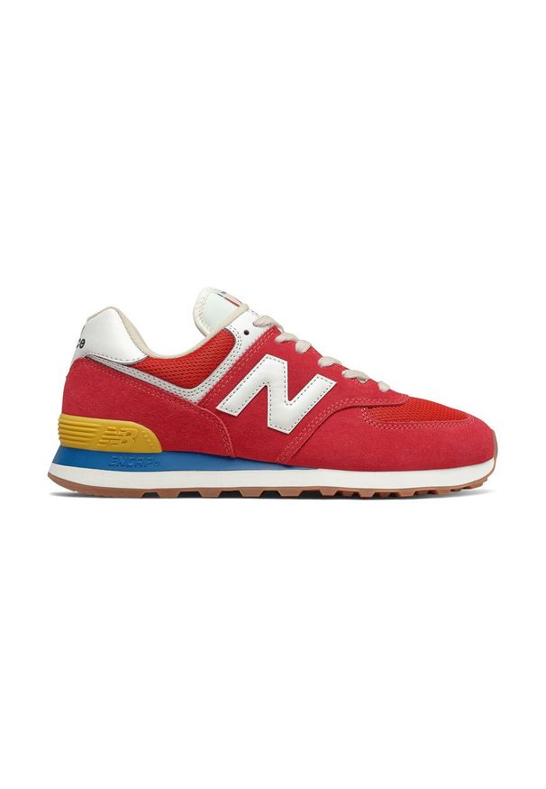 New Balance - Buty ML574HA2. Nosek buta: okrągły. Zapięcie: sznurówki. Kolor: czerwony. Materiał: materiał, syntetyk, skóra ekologiczna, guma, zamsz. Szerokość cholewki: normalna. Model: New Balance 574