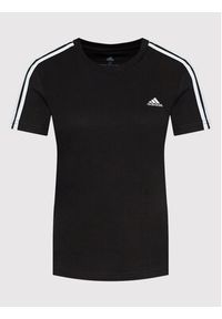 Adidas - adidas T-Shirt Loungewear Essentials 3-Stripes GL0784 Czarny Slim Fit. Kolor: czarny. Materiał: bawełna